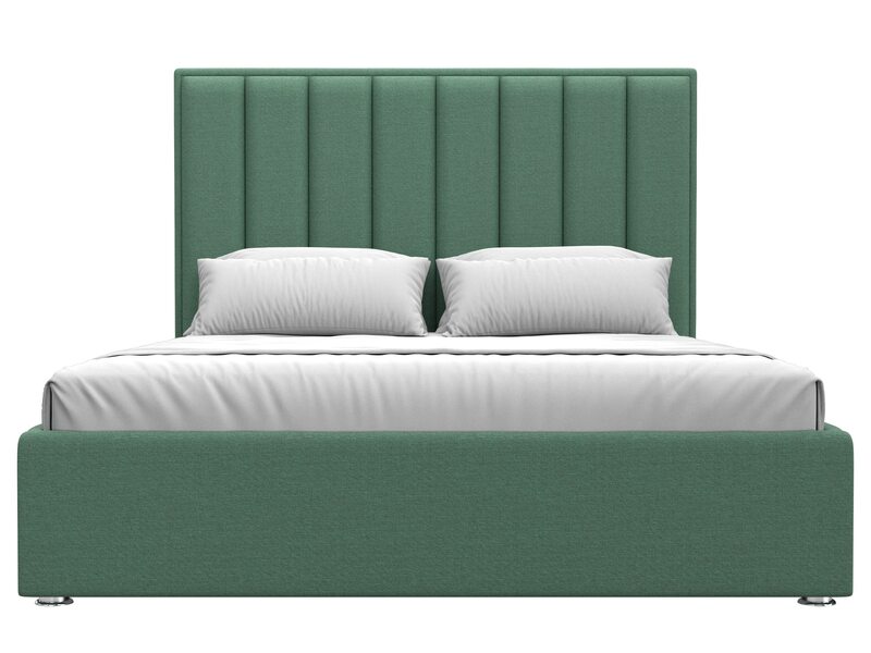 Кровать интерьерная Афродита 160, Рогожка, Амур 11 зеленый