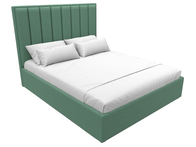 Кровать интерьерная Афродита 160, Рогожка, Амур 11 зеленый