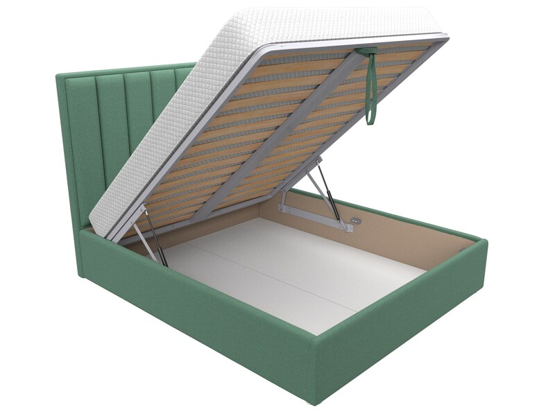 Кровать интерьерная Афродита 160, Рогожка, Амур 11 зеленый