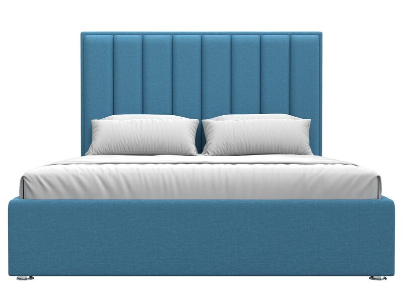 Кровать интерьерная Афродита 160, Рогожка, Амур 10 голубой