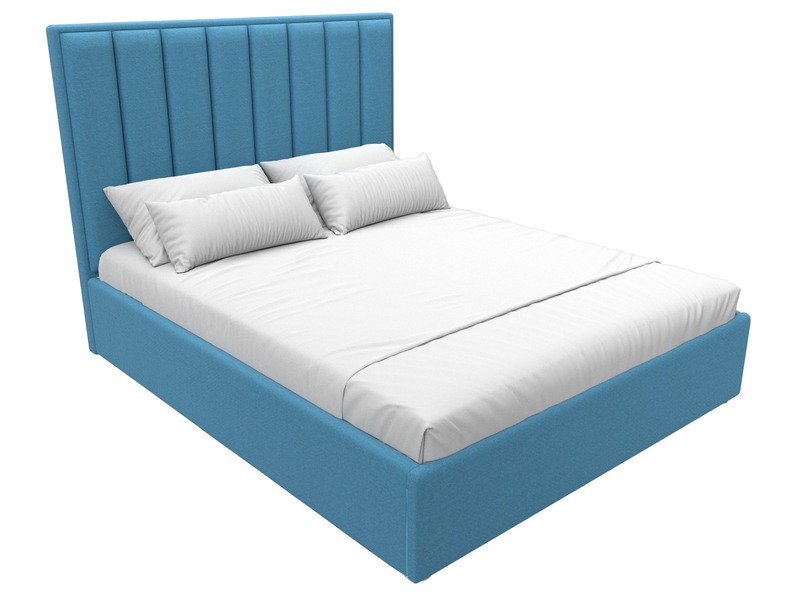 Кровать интерьерная Афродита 160, Рогожка, Амур 10 голубой