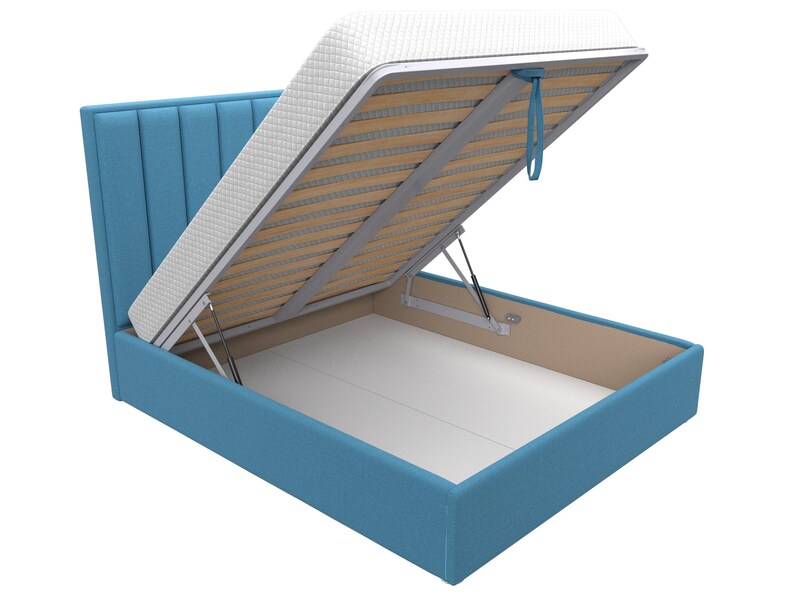 Кровать интерьерная Афродита 160, Рогожка, Амур 10 голубой