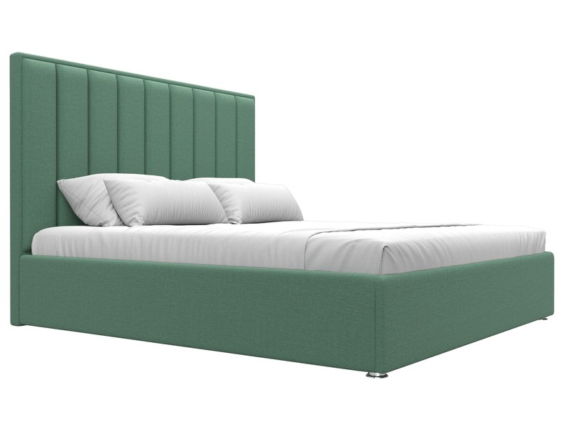 Кровать интерьерная Афродита 180, Рогожка, Амур 11 зеленый