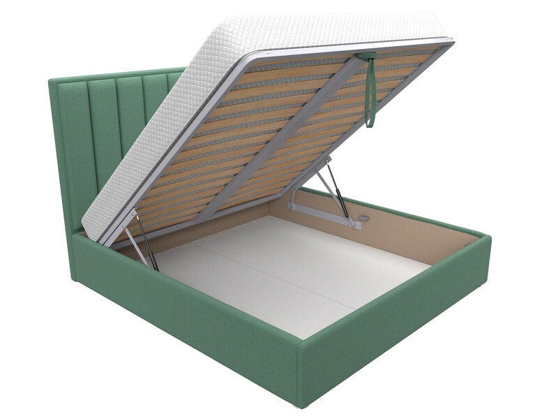 Кровать интерьерная Афродита 180, Рогожка, Амур 11 зеленый