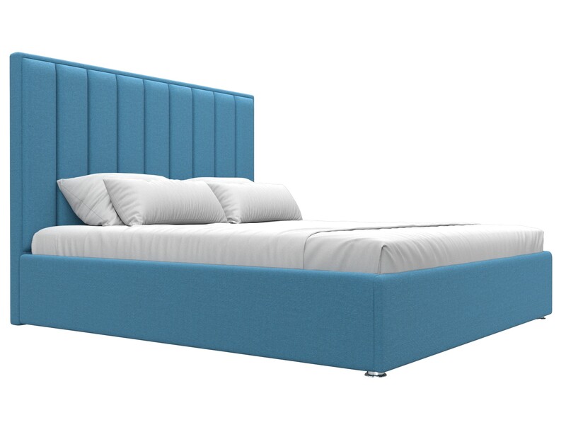 Кровать интерьерная Афродита 180, Рогожка, Амур 10 голубой