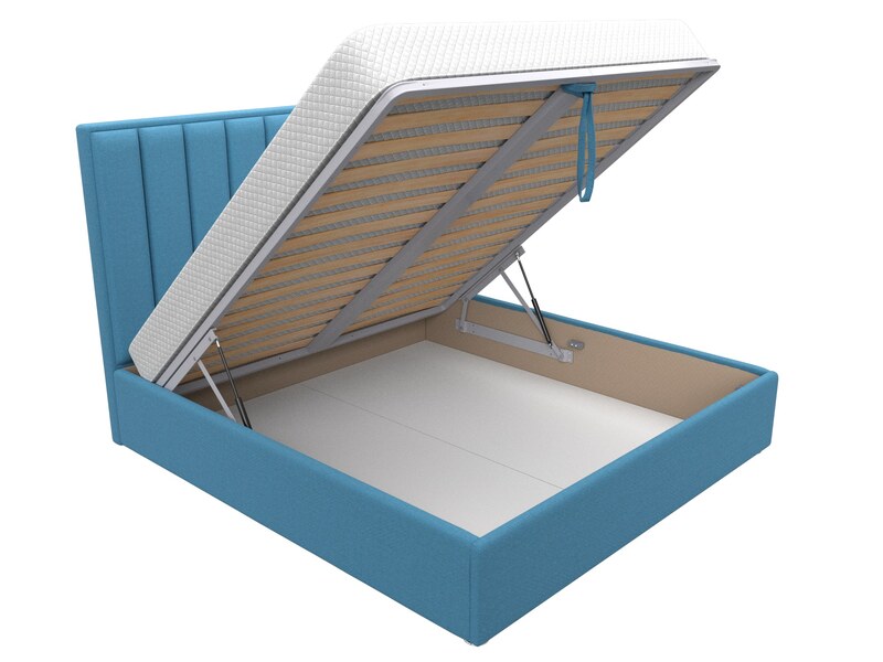 Кровать интерьерная Афродита 180, Рогожка, Амур 10 голубой