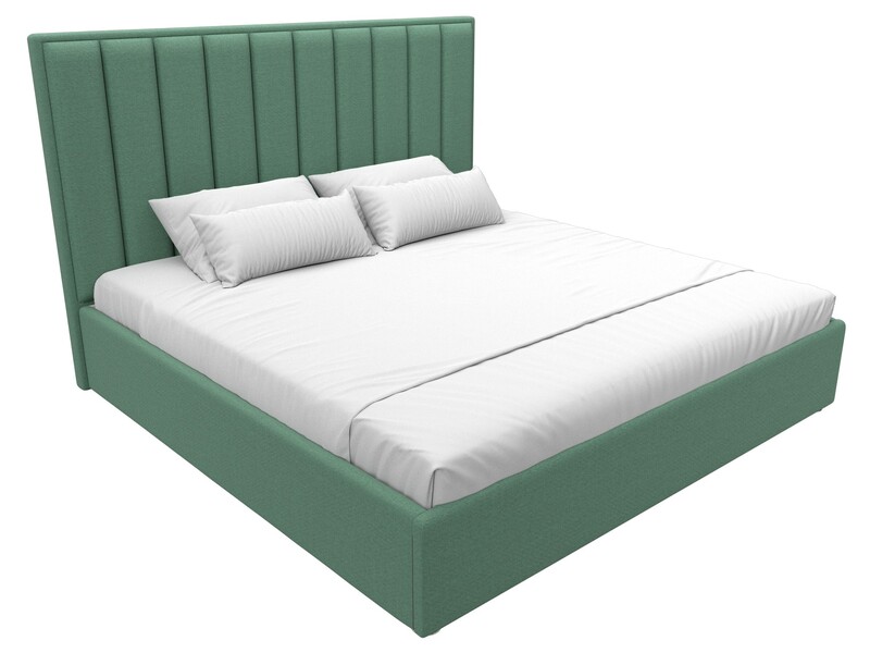 Кровать интерьерная Афродита 200, Рогожка, Амур 11 зеленый