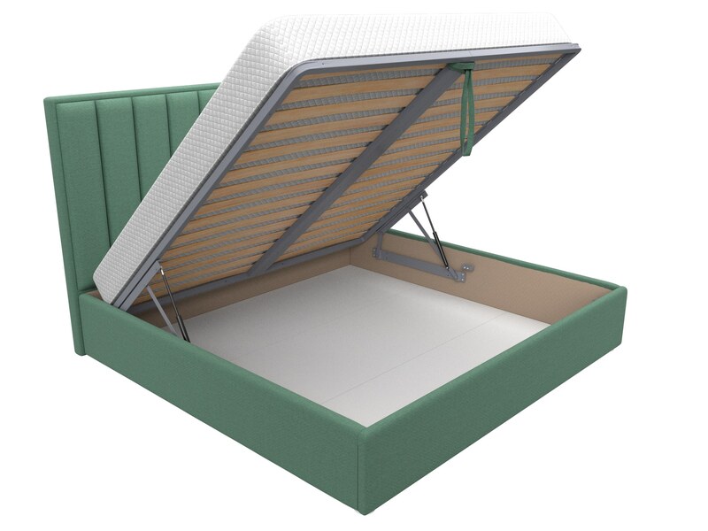 Кровать интерьерная Афродита 200, Рогожка, Амур 11 зеленый