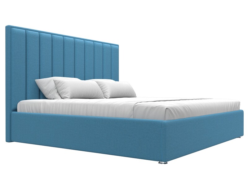 Кровать интерьерная Афродита 200, Рогожка, Амур 10 голубой