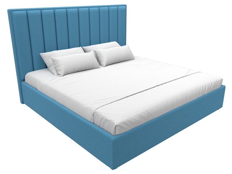 Кровать интерьерная Афродита 200, Рогожка, Амур 10 голубой