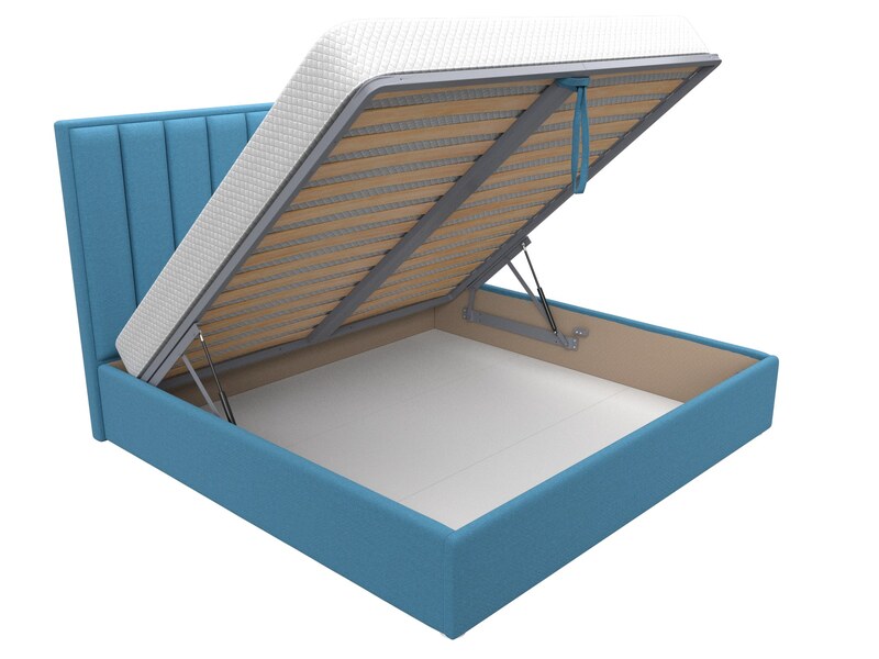 Кровать интерьерная Афродита 200, Рогожка, Амур 10 голубой