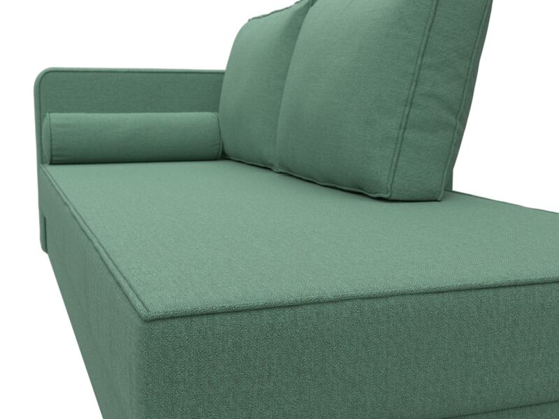 Кушетка Прайм левая, Рогожка, Амур 11 зеленый