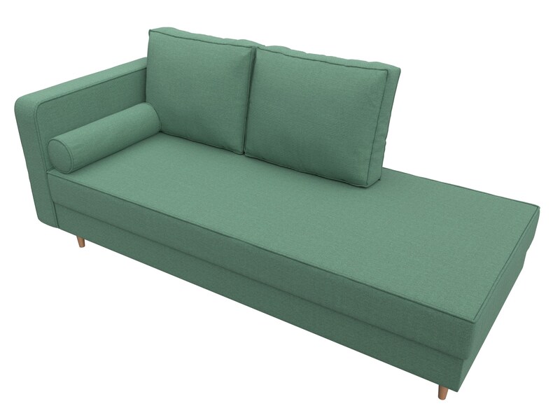 Кушетка Прайм левая, Рогожка, Амур 11 зеленый