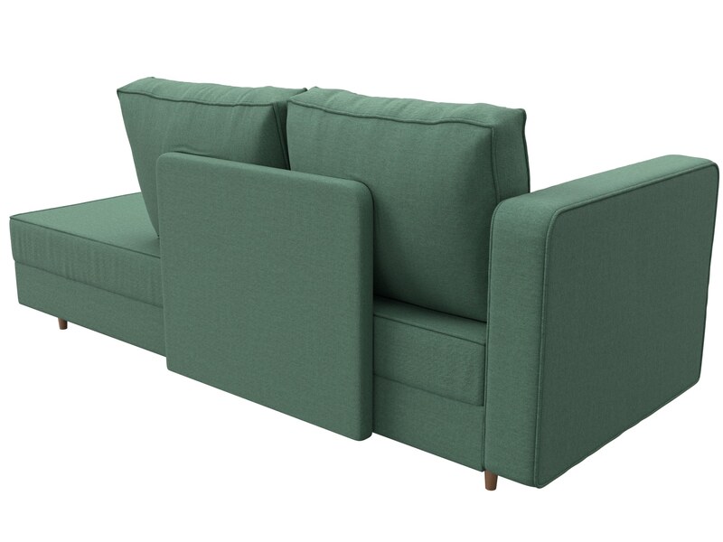 Кушетка Прайм левая, Рогожка, Амур 11 зеленый