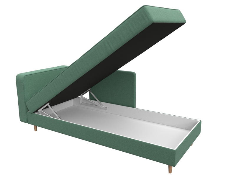 Кушетка Прайм левая, Рогожка, Амур 11 зеленый
