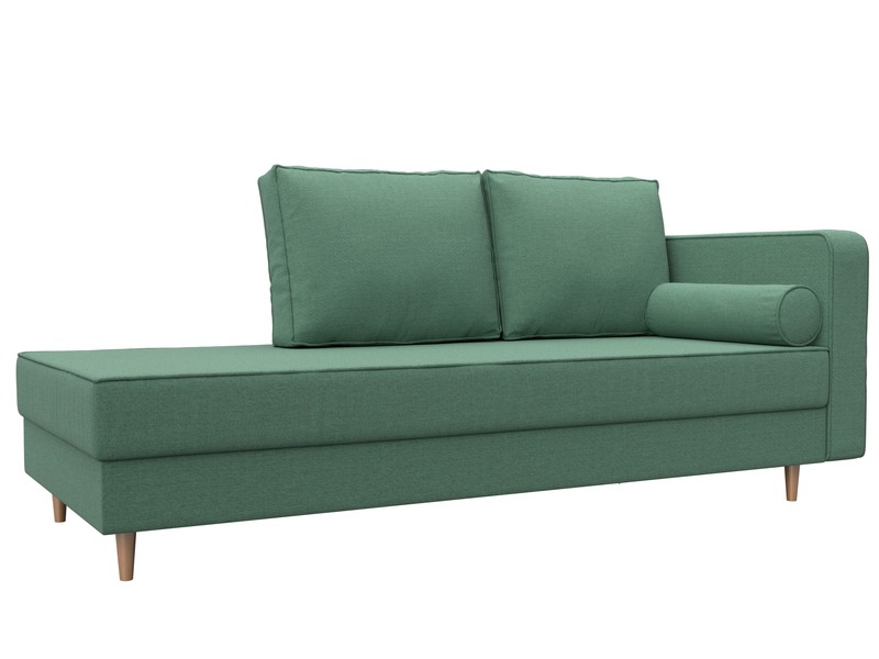 Кушетка Прайм правая, Рогожка, Амур 11 зеленый