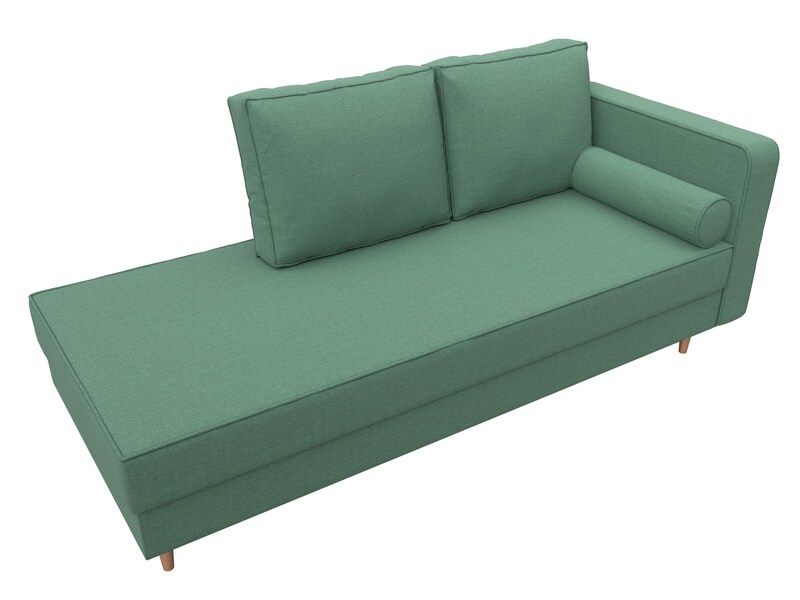 Кушетка Прайм правая, Рогожка, Амур 11 зеленый