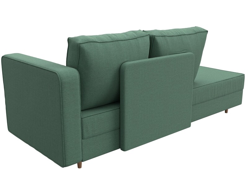 Кушетка Прайм правая, Рогожка, Амур 11 зеленый