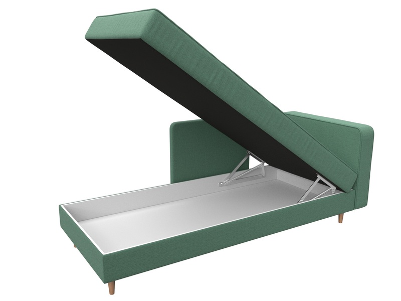 Кушетка Прайм правая, Рогожка, Амур 11 зеленый