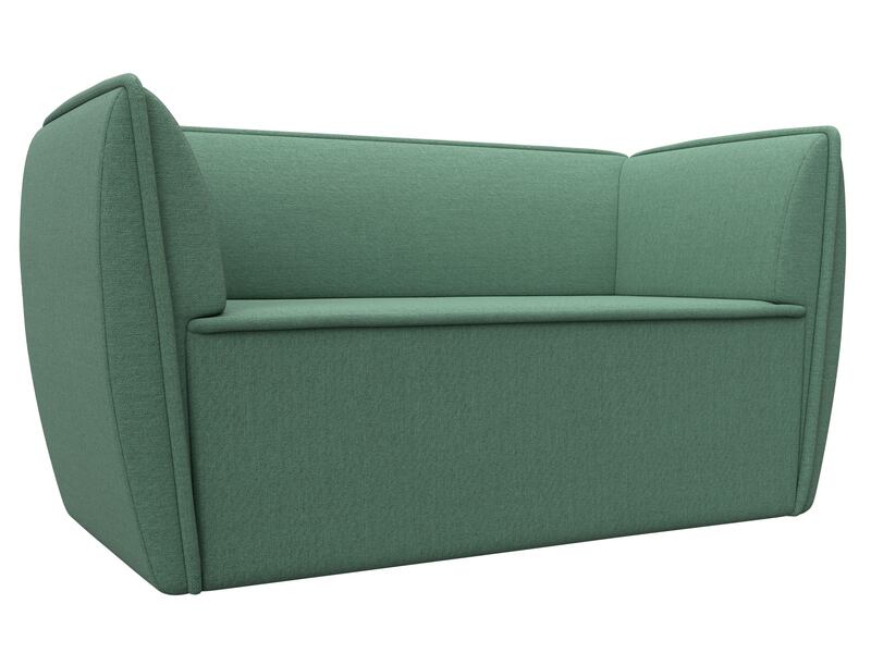 Диван кухонный прямой Бергамо 2-х местный, Рогожка, Амур 11 зеленый