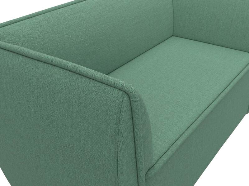 Диван кухонный прямой Бергамо 2-х местный, Рогожка, Амур 11 зеленый