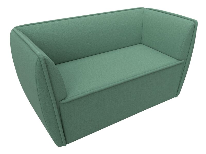 Диван кухонный прямой Бергамо 2-х местный, Рогожка, Амур 11 зеленый