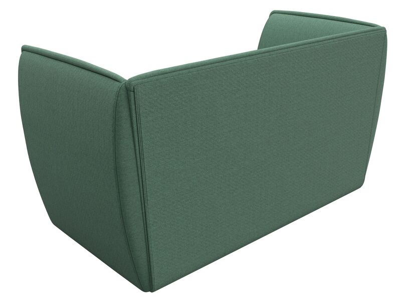 Диван кухонный прямой Бергамо 2-х местный, Рогожка, Амур 11 зеленый