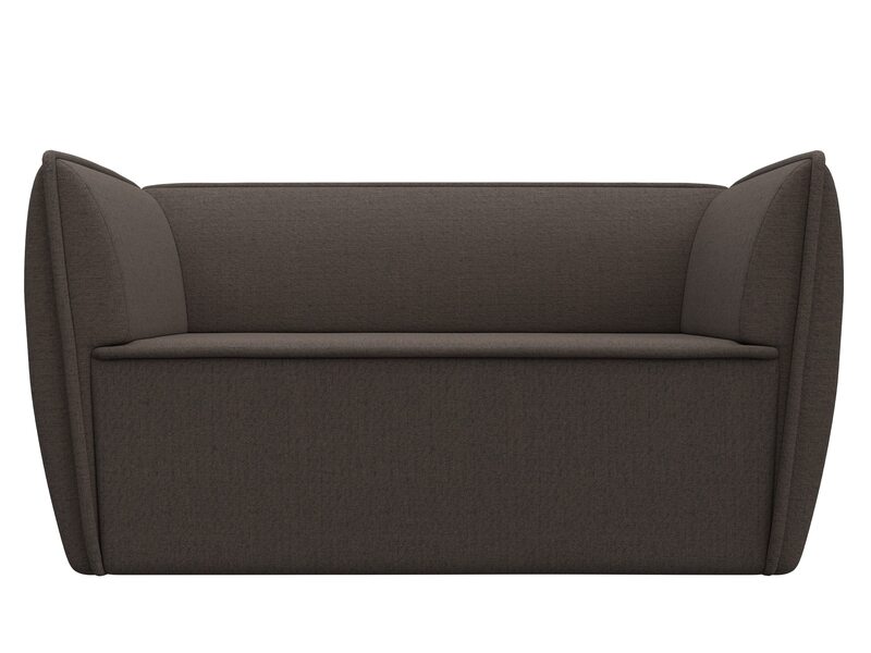 Диван кухонный прямой Бергамо 2-х местный, Рогожка, Амур 05 коричневый