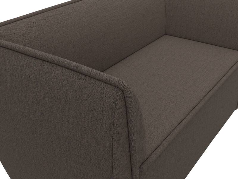 Диван кухонный прямой Бергамо 2-х местный, Рогожка, Амур 05 коричневый