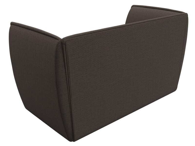 Диван кухонный прямой Бергамо 2-х местный, Рогожка, Амур 05 коричневый