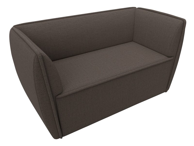 Диван кухонный прямой Бергамо 2-х местный, Рогожка, Амур 05 коричневый