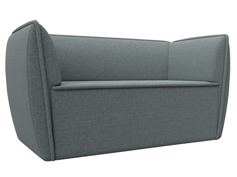 Диван кухонный прямой Бергамо 2-х местный, Рогожка, Амур 07 серый