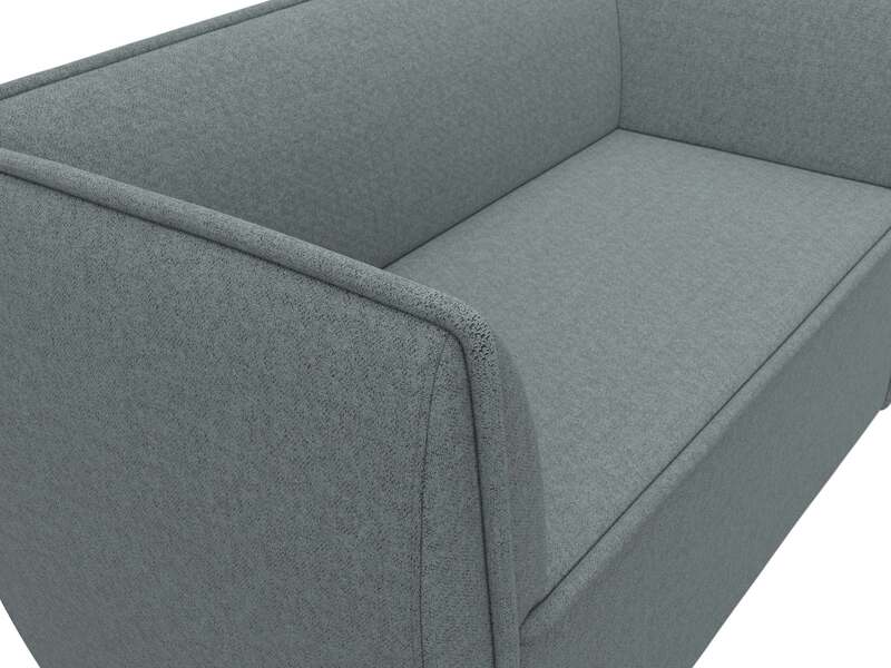 Диван кухонный прямой Бергамо 2-х местный, Рогожка, Амур 07 серый