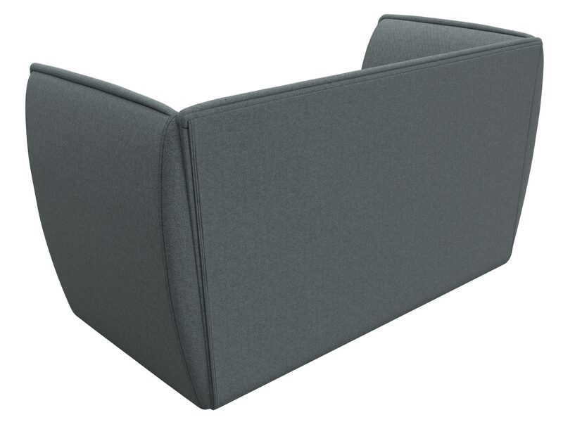 Диван кухонный прямой Бергамо 2-х местный, Рогожка, Амур 07 серый