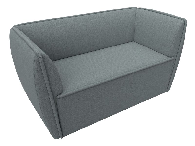 Диван кухонный прямой Бергамо 2-х местный, Рогожка, Амур 07 серый