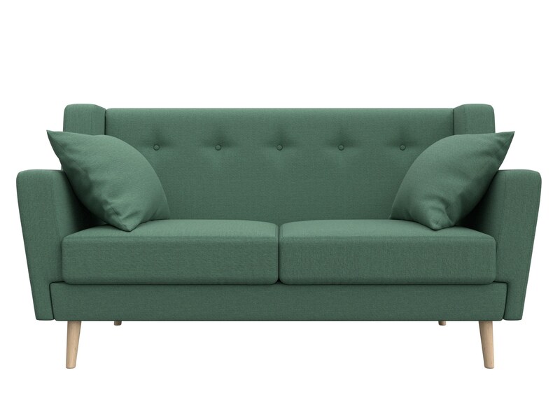 Диван кухонный прямой Брайтон 2, Рогожка, Амур 11 зеленый