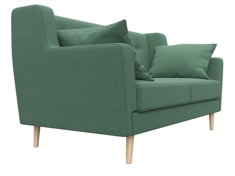 Диван кухонный прямой Брайтон 2, Рогожка, Амур 11 зеленый