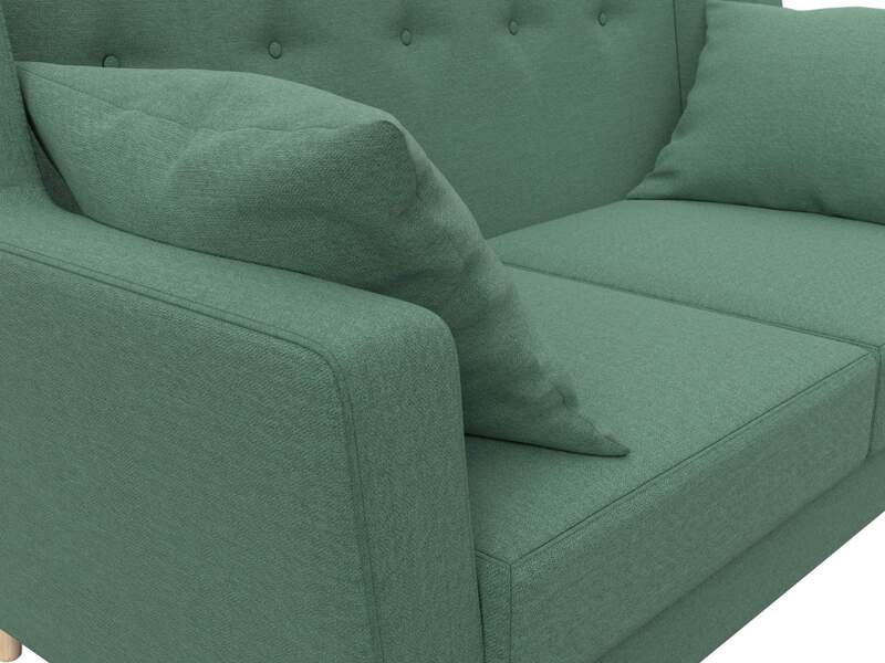 Диван кухонный прямой Брайтон 2, Рогожка, Амур 11 зеленый