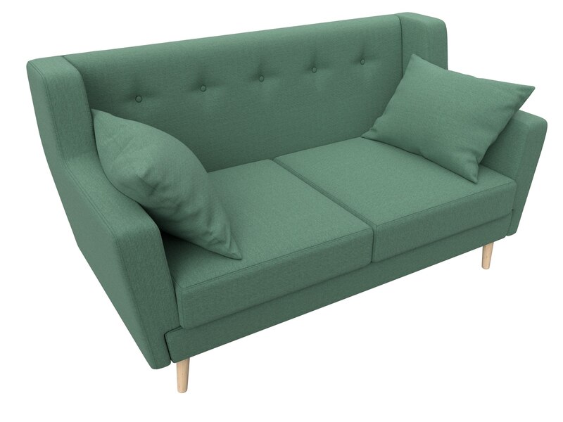 Диван кухонный прямой Брайтон 2, Рогожка, Амур 11 зеленый