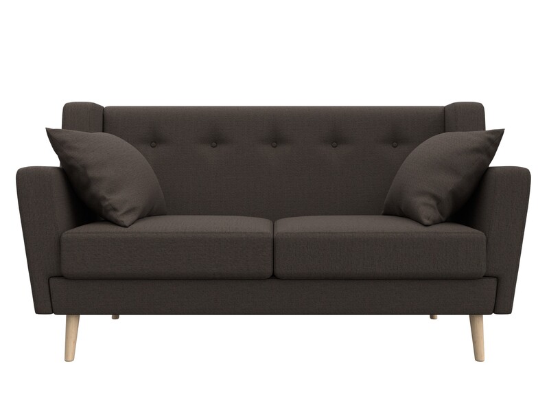 Диван кухонный прямой Брайтон 2, Рогожка, Амур 05 коричневый