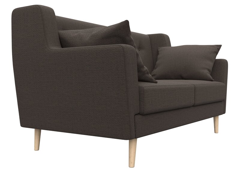 Диван кухонный прямой Брайтон 2, Рогожка, Амур 05 коричневый