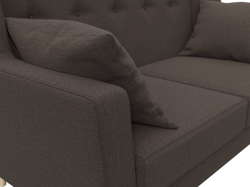 Диван кухонный прямой Брайтон 2, Рогожка, Амур 05 коричневый