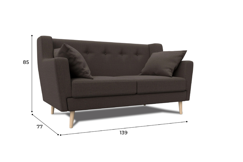 Диван кухонный прямой Брайтон 2, Рогожка, Амур 05 коричневый