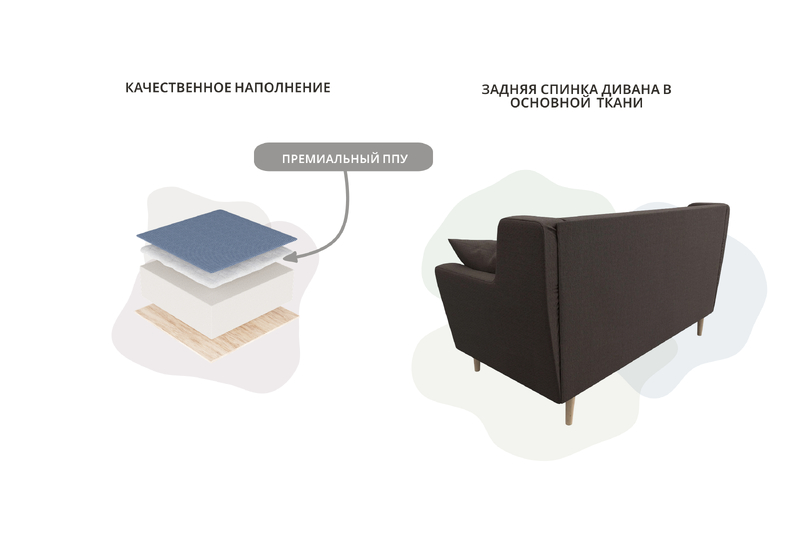 Диван кухонный прямой Брайтон 2, Рогожка, Амур 05 коричневый