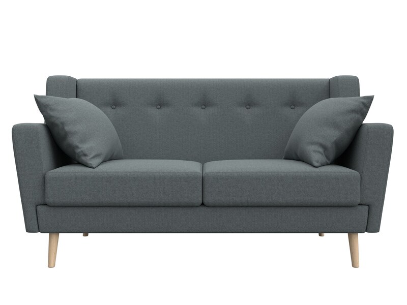 Диван кухонный прямой Брайтон 2, Рогожка, Амур 07 серый