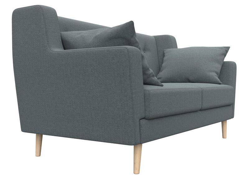 Диван кухонный прямой Брайтон 2, Рогожка, Амур 07 серый