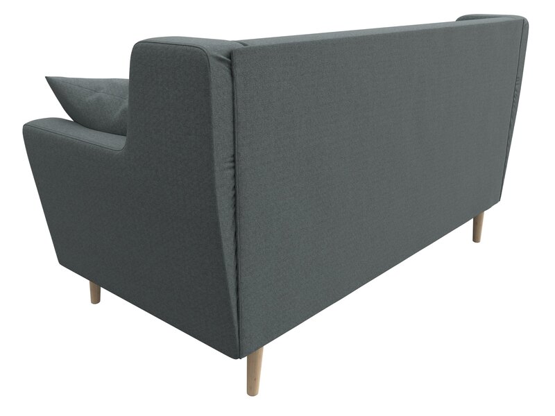 Диван кухонный прямой Брайтон 2, Рогожка, Амур 07 серый