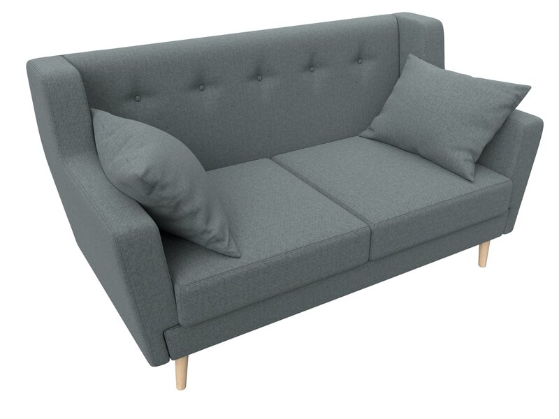 Диван кухонный прямой Брайтон 2, Рогожка, Амур 07 серый