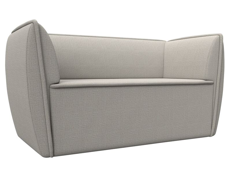 Диван кухонный прямой Бергамо 2-х местный, Рогожка, Амур 02 бежевый