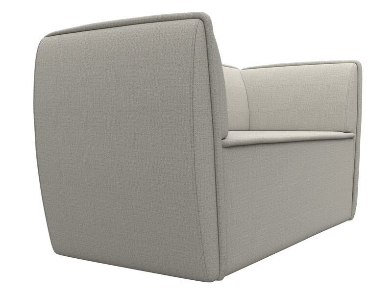 Диван кухонный прямой Бергамо 2-х местный, Рогожка, Амур 02 бежевый